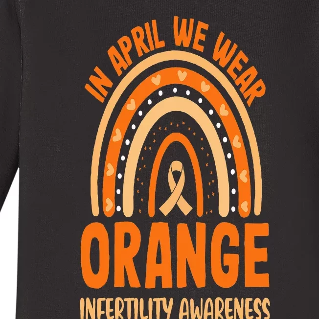 In April We Wear Orange Infertility Awareness Rainbow Baby Long Sleeve Bodysuit