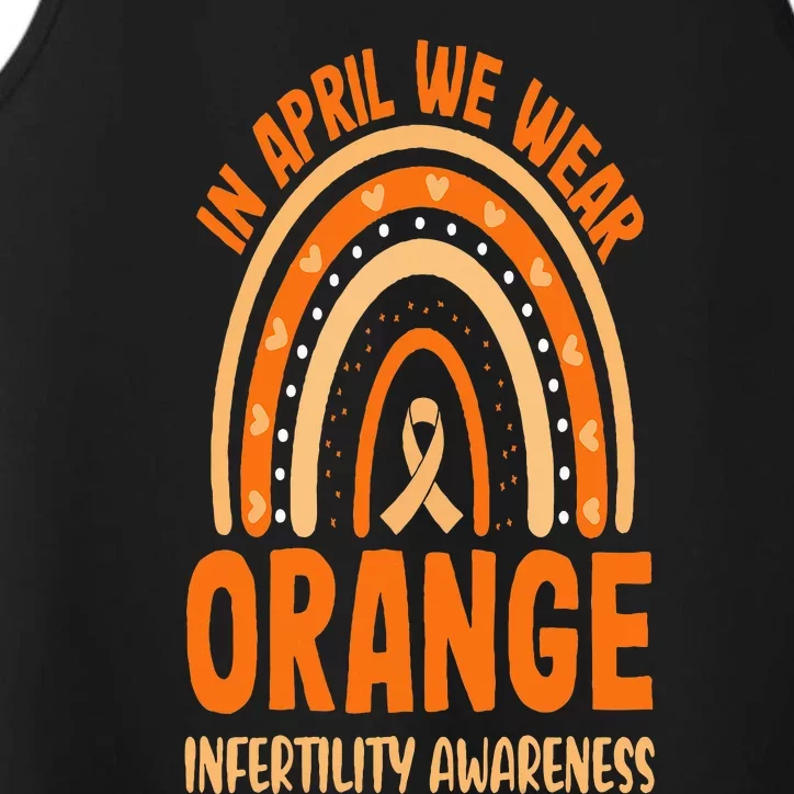 In April We Wear Orange Infertility Awareness Rainbow Performance Tank