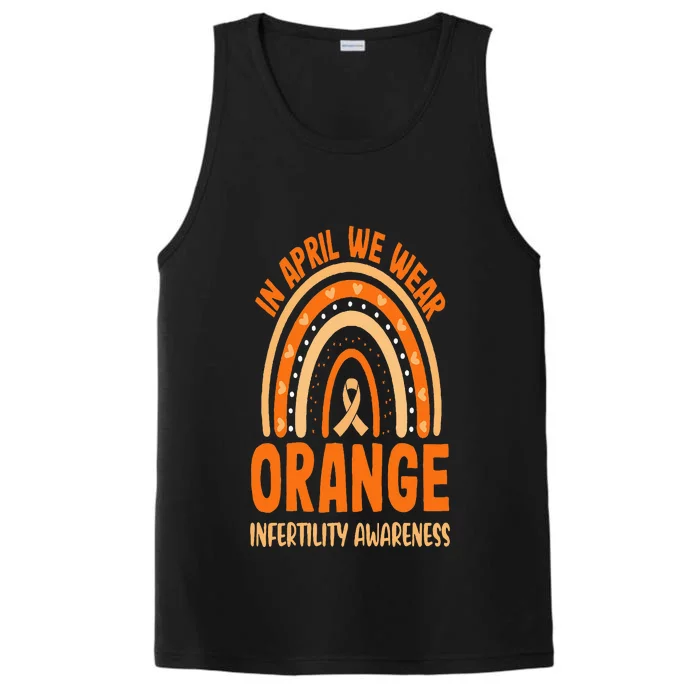 In April We Wear Orange Infertility Awareness Rainbow Performance Tank