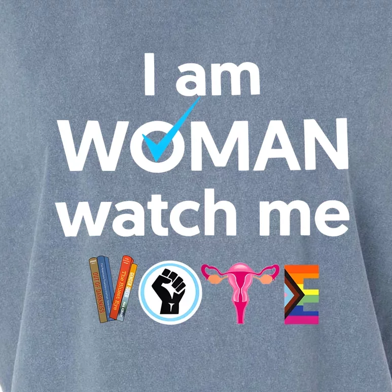 I Am Woman Watch Me Vote Garment-Dyed Women's Muscle Tee