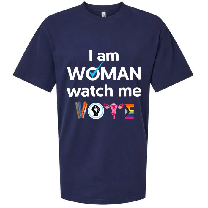 I Am Woman Watch Me Vote Sueded Cloud Jersey T-Shirt