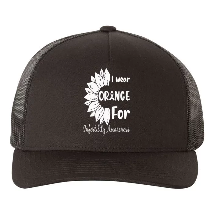 In April We Wear Orange Infertility Awareness Sunflower Yupoong Adult 5-Panel Trucker Hat