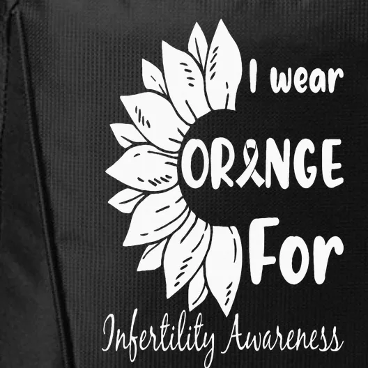 In April We Wear Orange Infertility Awareness Sunflower City Backpack