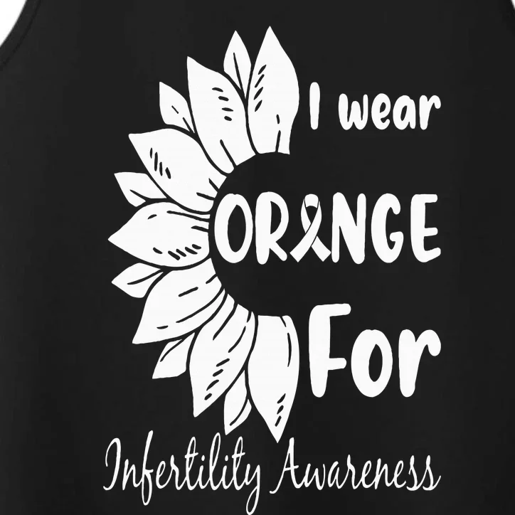 In April We Wear Orange Infertility Awareness Sunflower Performance Tank