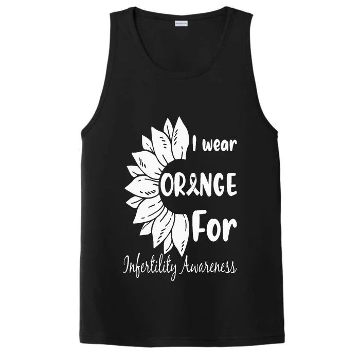 In April We Wear Orange Infertility Awareness Sunflower Performance Tank