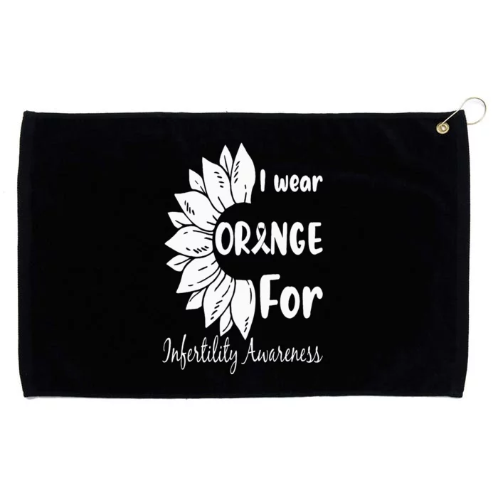 In April We Wear Orange Infertility Awareness Sunflower Grommeted Golf Towel