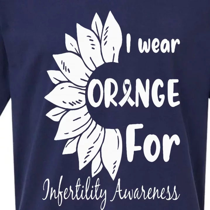 In April We Wear Orange Infertility Awareness Sunflower Sueded Cloud Jersey T-Shirt