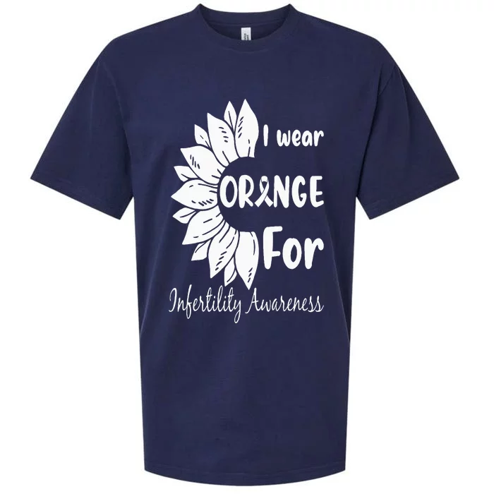 In April We Wear Orange Infertility Awareness Sunflower Sueded Cloud Jersey T-Shirt