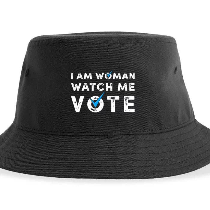 I Am Woman Watch Me Vote Sustainable Bucket Hat