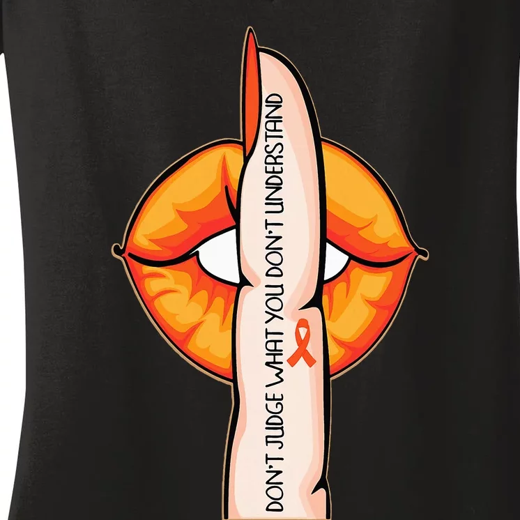 In April We Wear Orange Infertility Awareness Women's V-Neck T-Shirt