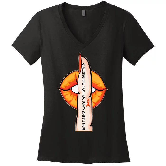 In April We Wear Orange Infertility Awareness Women's V-Neck T-Shirt