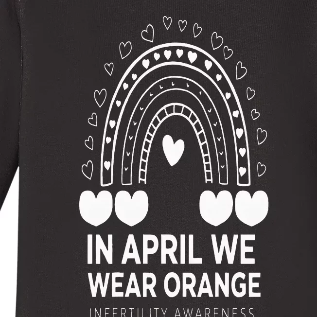 In April We Wear Orange Infertility Awareness Week Baby Long Sleeve Bodysuit