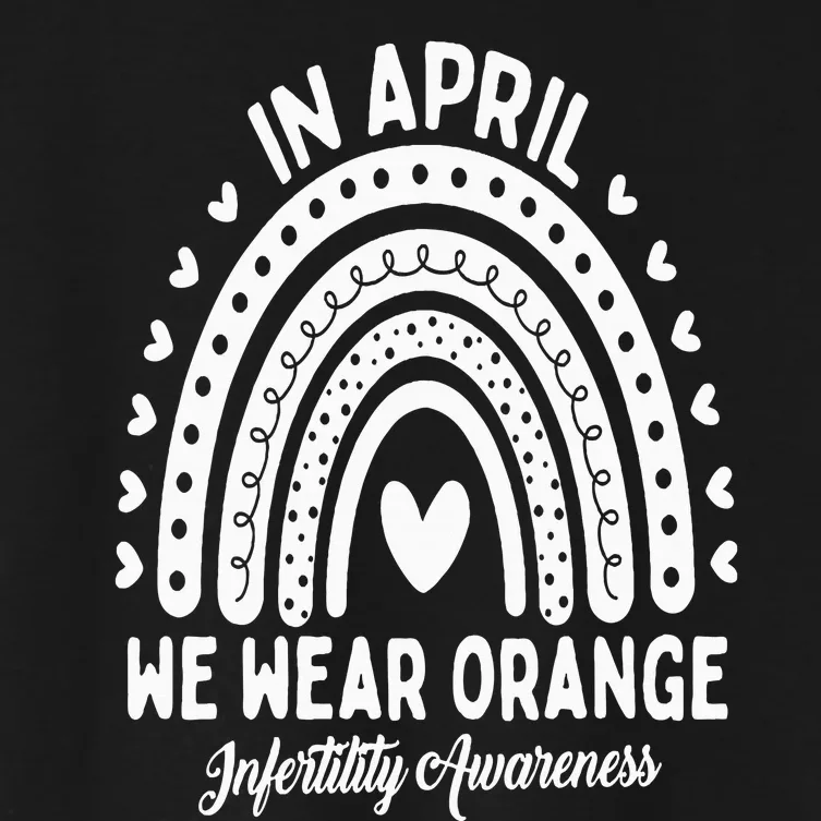 In April We Wear Orange Infertility Awareness Week Women's Crop Top Tee