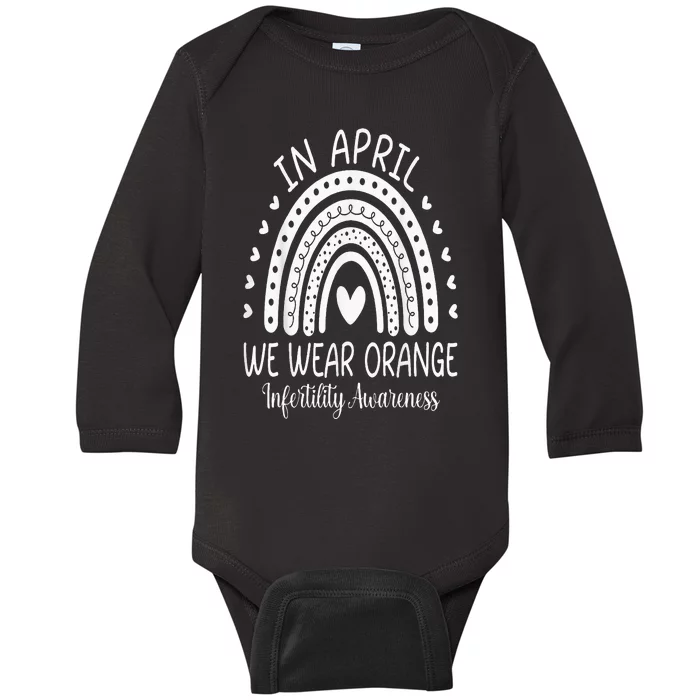 In April We Wear Orange Infertility Awareness Week Baby Long Sleeve Bodysuit