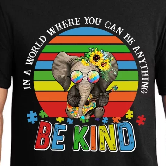 In A World Where You Can Be Kind Elephant Autism Awareness Gift Pajama Set