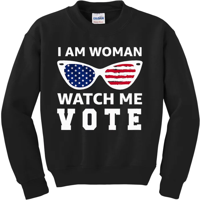 I Am Woman Watch Me Vote Kids Sweatshirt