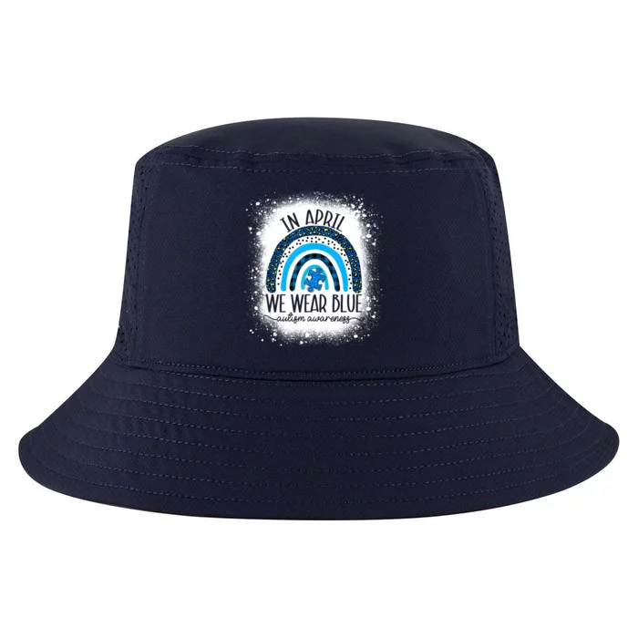 In April We Wear Blue Funny Puzzle Piece Autism Awareness Great Gift Cool Comfort Performance Bucket Hat