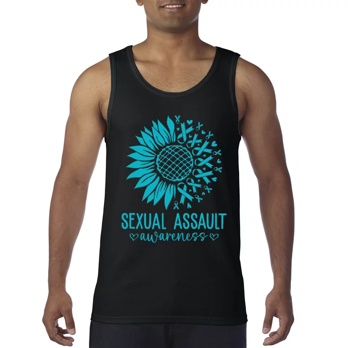 In April We Wear Teal Sexual Assault Awareness Month Tank Top