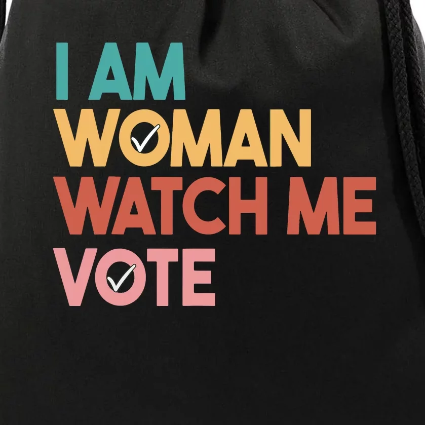 I Am Woman Watch Me Vote Drawstring Bag