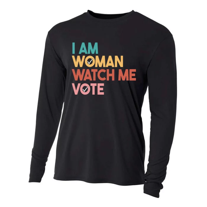 I Am Woman Watch Me Vote Cooling Performance Long Sleeve Crew