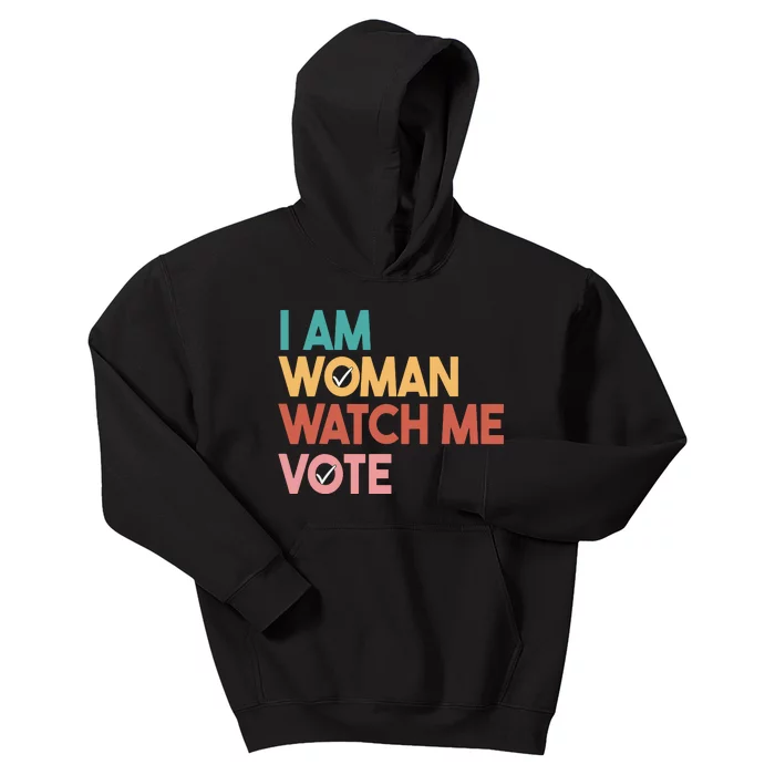 I Am Woman Watch Me Vote Kids Hoodie