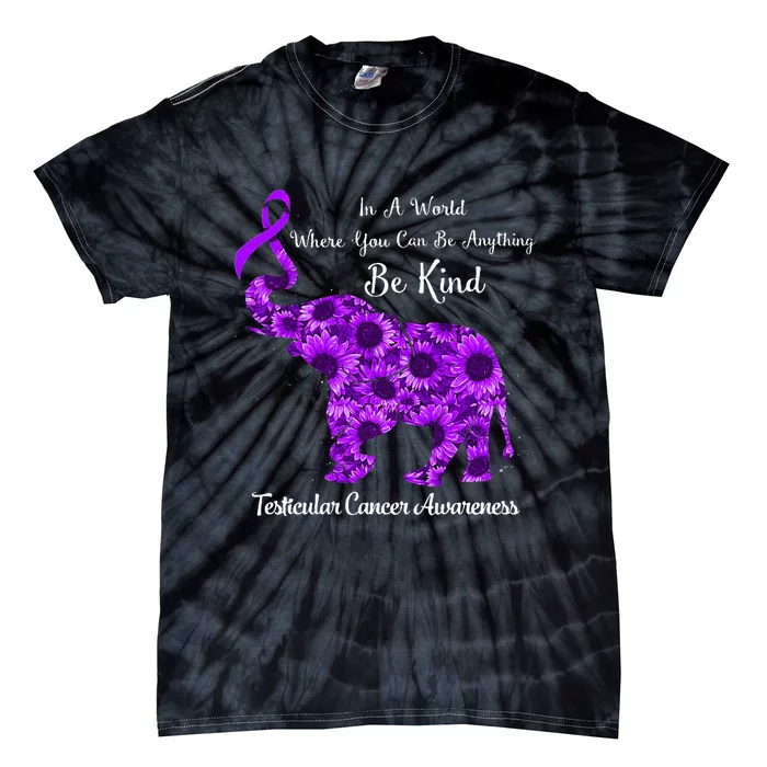 In A World Where Can Be Anything Be Kind Testicular Cancer Tie-Dye T-Shirt