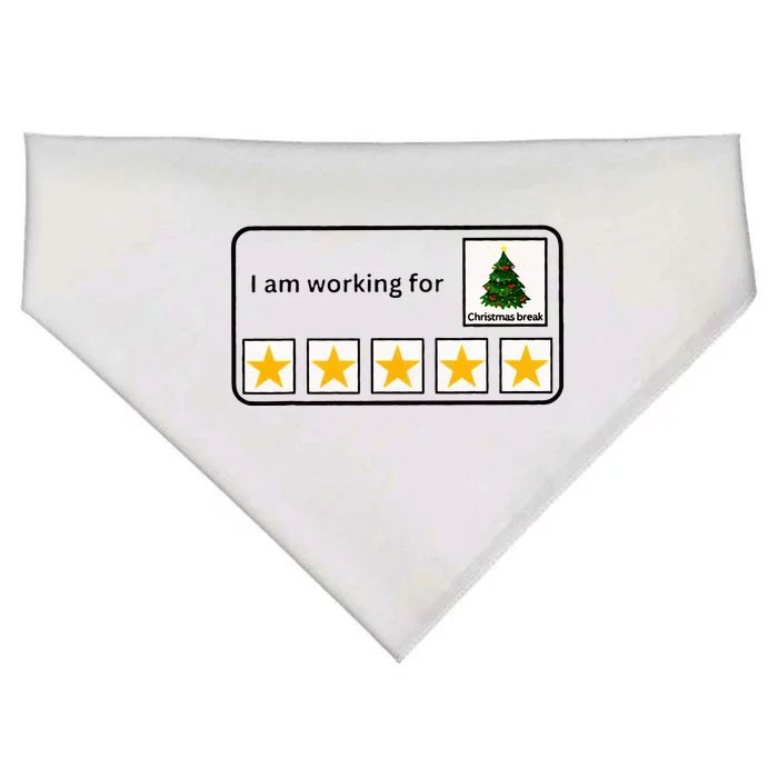 I Am Working For Christmas Break Teacher USA-Made Doggie Bandana