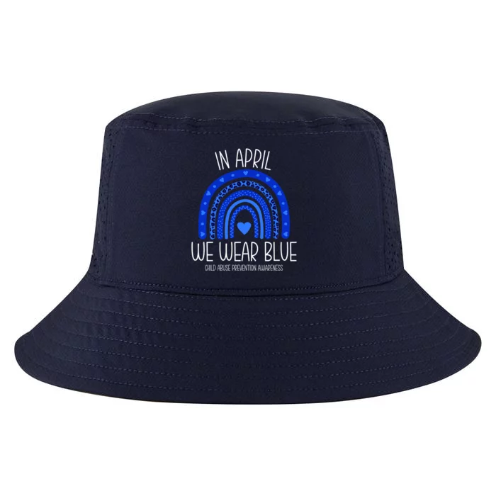 In April We Wear Blue Rainbow Abuse Awareness Month Meaningful Gift Cool Comfort Performance Bucket Hat