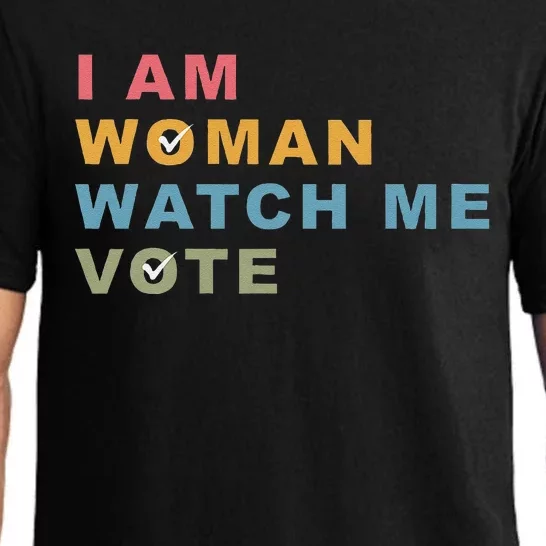 I Am Woman Watch Me Vote For Kamala Harris President 2024 Pajama Set