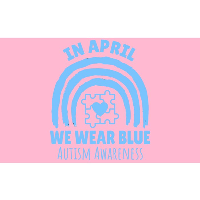 In April We Wear Blue Autism Awareness Month Puzzle Bumper Sticker