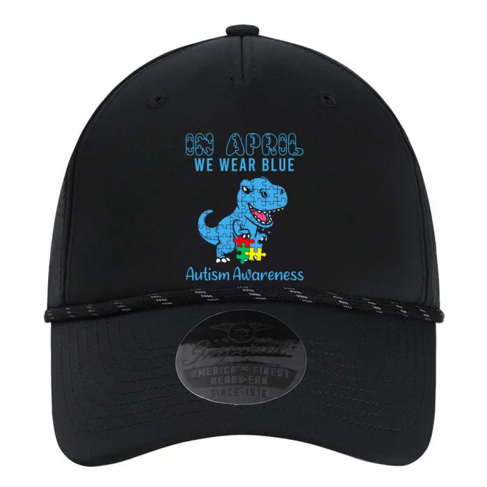 In April We Wear Blue Autism Awareness Month Dinosaur Trex Performance The Dyno Cap