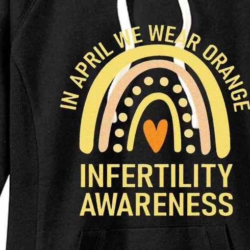 In April We Wear Orange Infertility Awareness Week Women's Fleece Hoodie