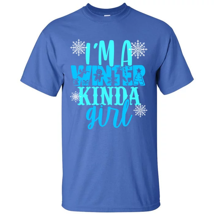 Im A Winter Kinda Christmas Tree Angel Snow Fun Gift Tall T-Shirt