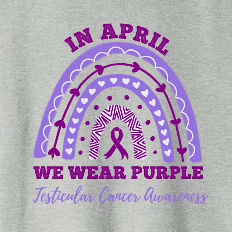 In April We Wear Purple Testicular Cancer Awareness Rainbow Cool Gift Women's Crop Top Tee