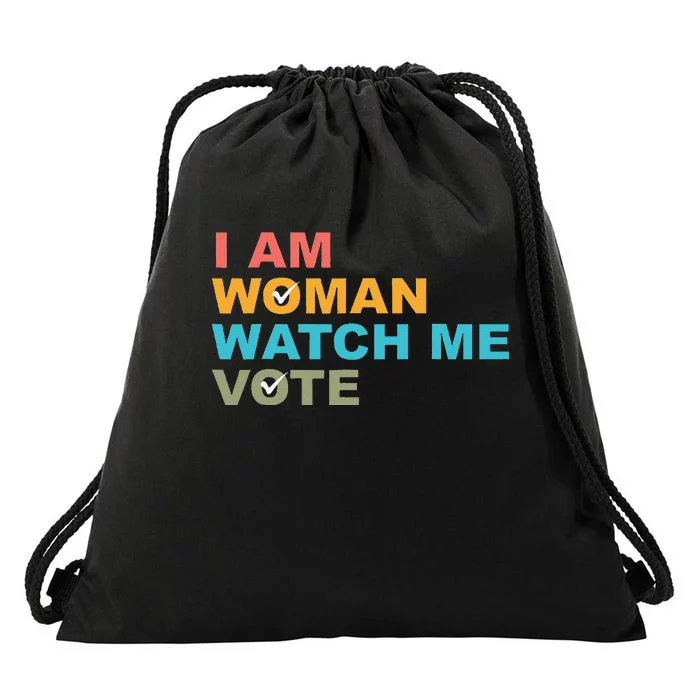 I Am Woman Watch Me Vote Drawstring Bag