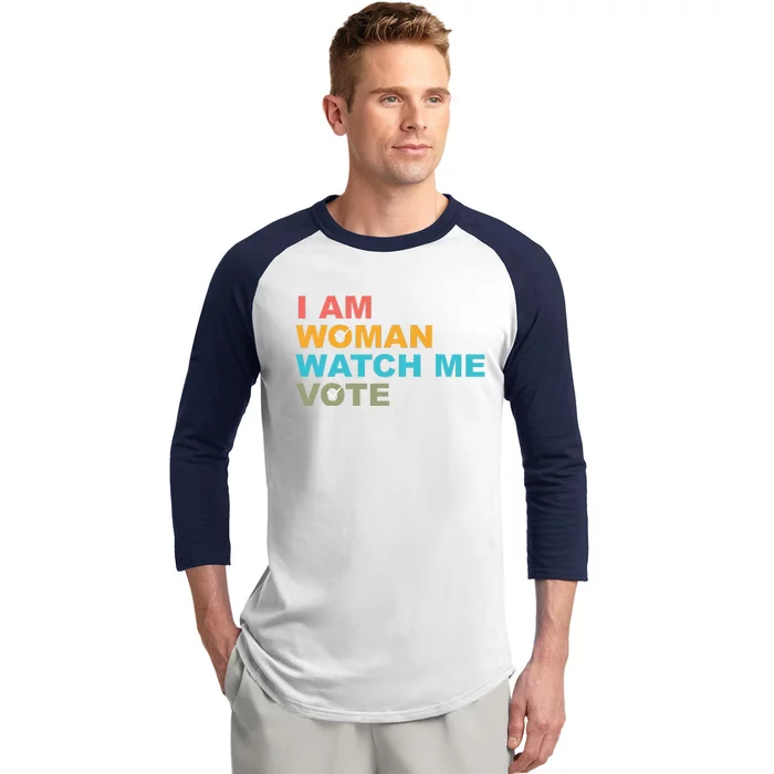 I Am Woman Watch Me Vote Baseball Sleeve Shirt