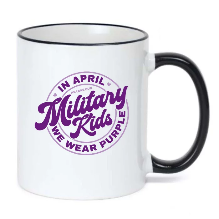 In April We Wear Purple Military Black Color Changing Mug