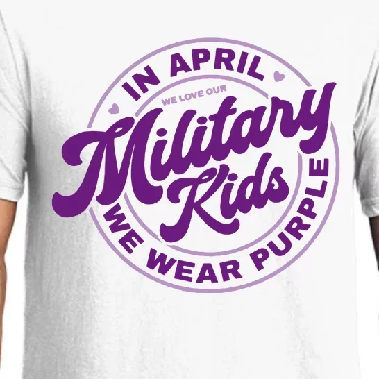 In April We Wear Purple Military Pajama Set