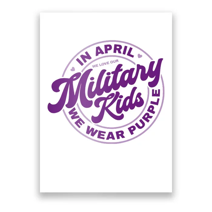 In April We Wear Purple Military Poster