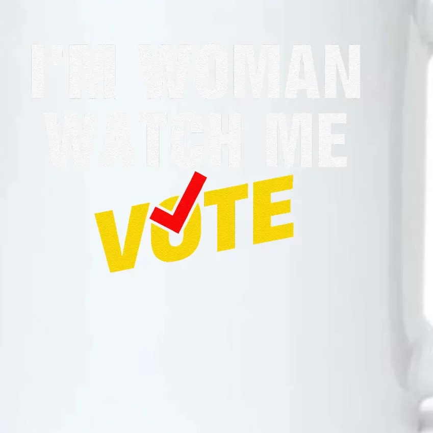 I Am Woman Watch Me Vote Black Color Changing Mug