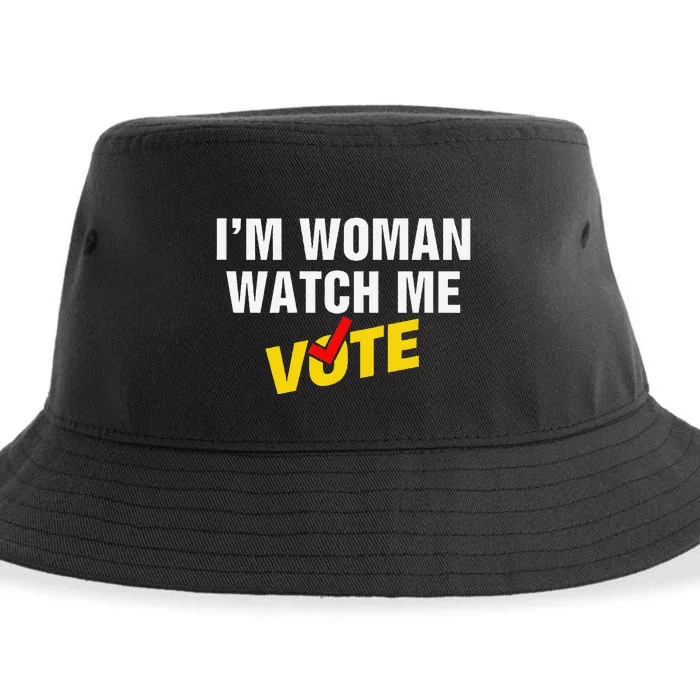 I Am Woman Watch Me Vote Sustainable Bucket Hat