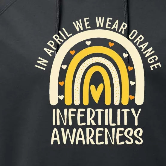 In April We Wear Orange Infertility Awareness Week Ivf Performance Fleece Hoodie