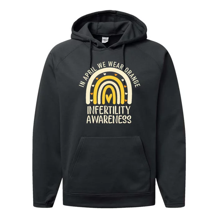 In April We Wear Orange Infertility Awareness Week Ivf Performance Fleece Hoodie