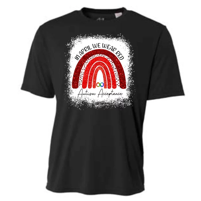 In April We Wear Red Autism Acceptance Cooling Performance Crew T-Shirt