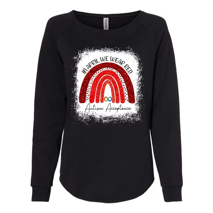 In April We Wear Red Autism Acceptance Womens California Wash Sweatshirt