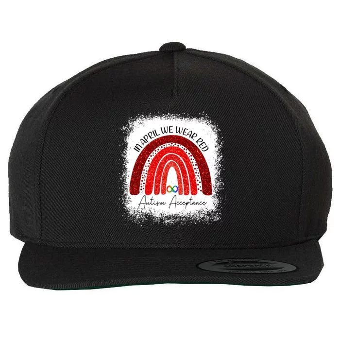 In April We Wear Red Autism Acceptance Wool Snapback Cap