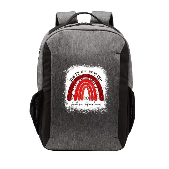 In April We Wear Red Autism Acceptance Vector Backpack