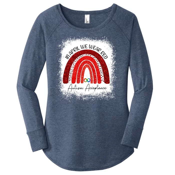 In April We Wear Red Autism Acceptance Women's Perfect Tri Tunic Long Sleeve Shirt