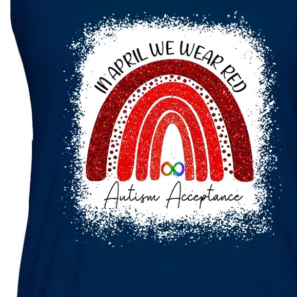 In April We Wear Red Autism Acceptance Ladies Essential Flowy Tank