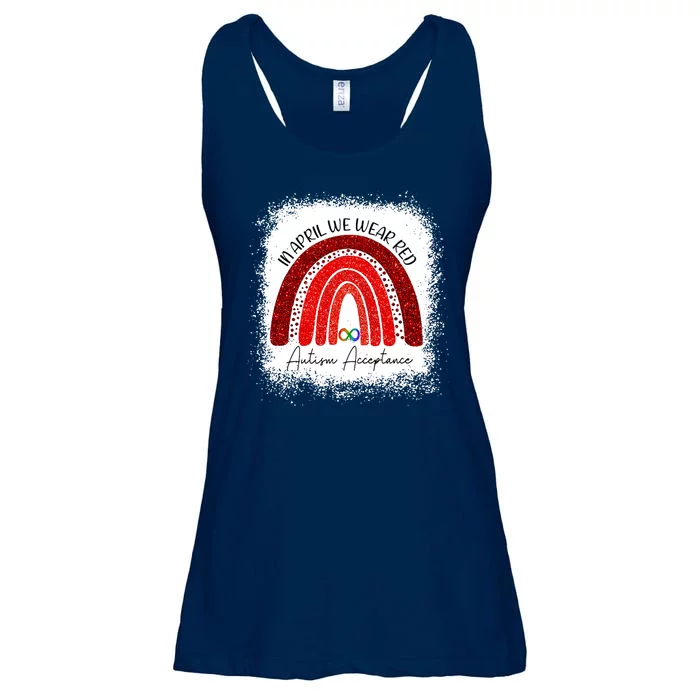 In April We Wear Red Autism Acceptance Ladies Essential Flowy Tank